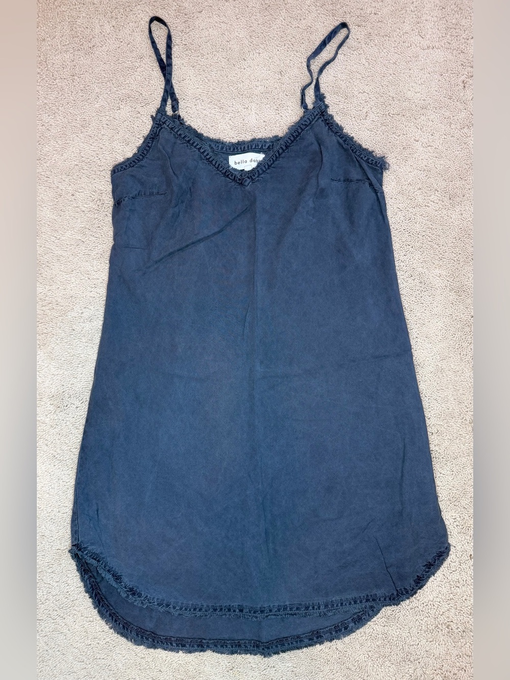 Bella Dahl Blue Distressed Raw Hem Mini Dress Size XS